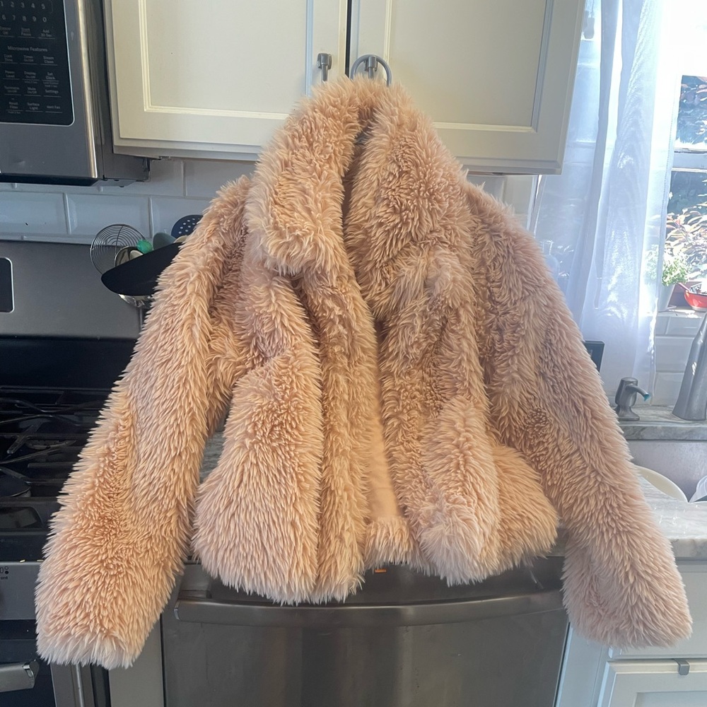 Light pink shag jacket never worn